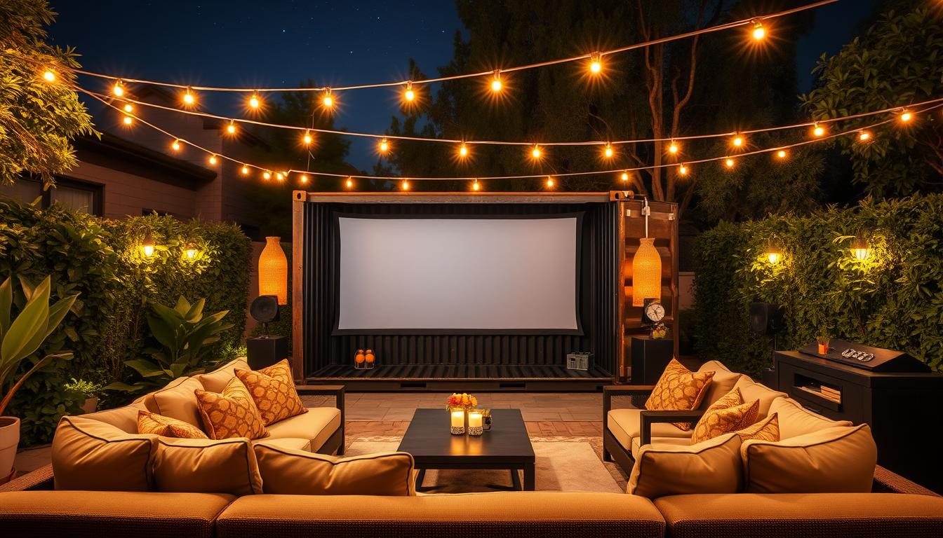 Backyard Movie Night at Your Shipping Container Home