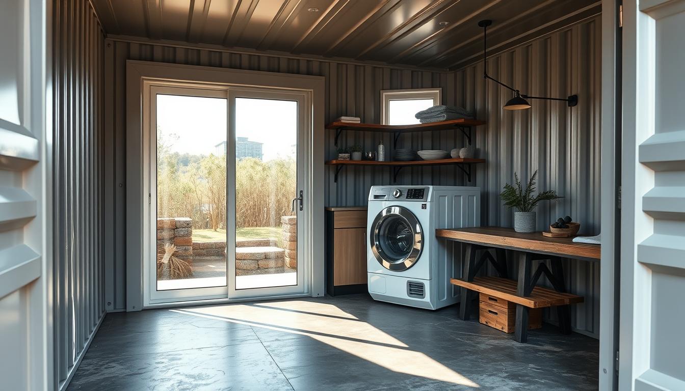 Building a Laundry Room Inside a Shipping Container