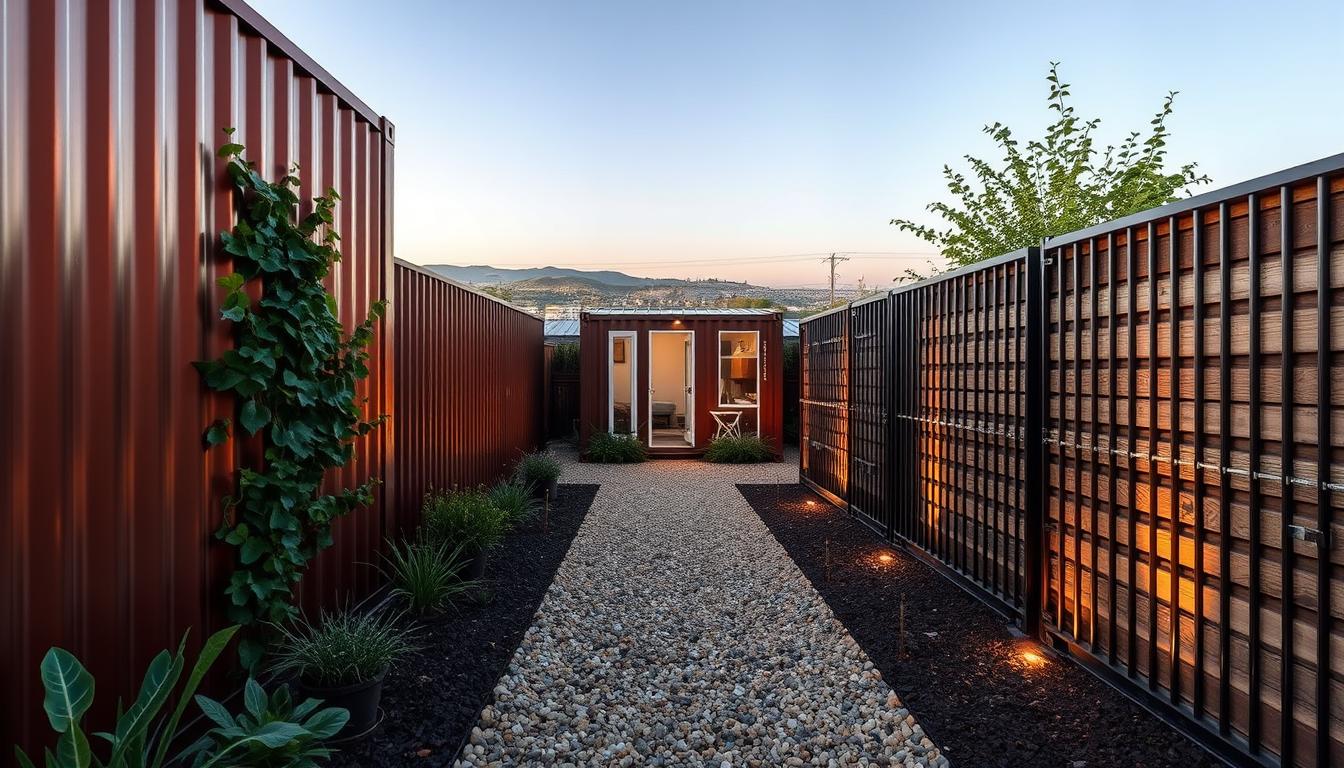 Creative Fencing Options for a Shipping Container Home Yard