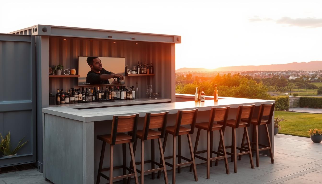Outdoor Bar Ideas for Entertaining at a Shipping Container Home