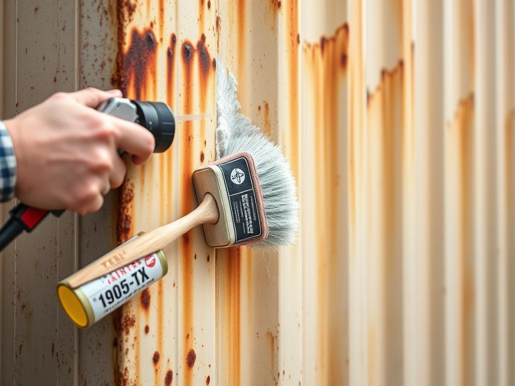 Rust treatment and prevention on shipping container camper