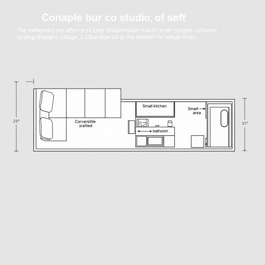 Studio layout floor plan for shipping container camper