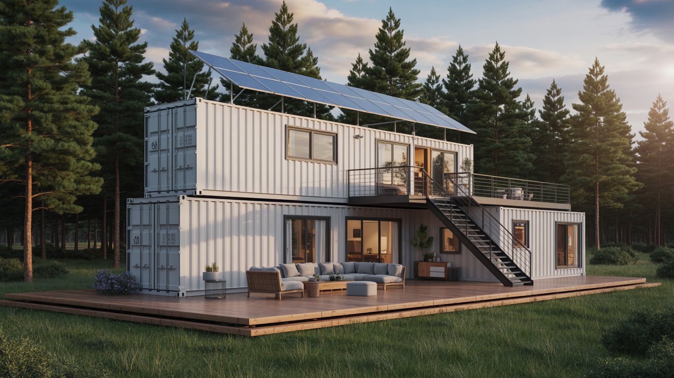 a four bedroom house made with shipping containers