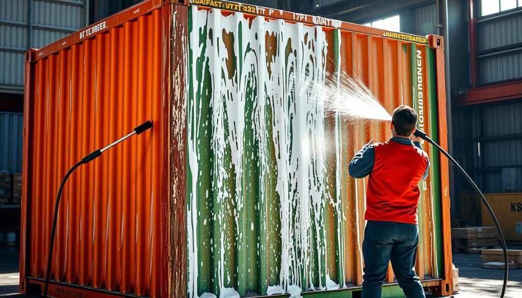 shipping container degreasing shipping container degreasing