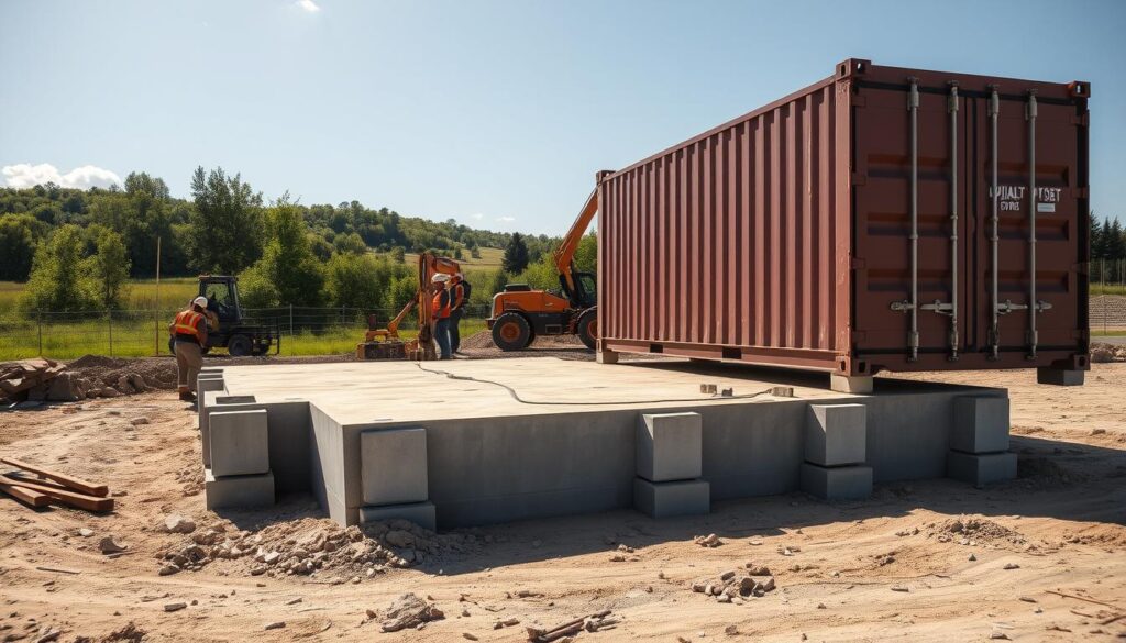 shipping container foundation installation shipping container foundation installation